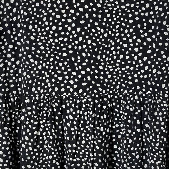 Savanna Jane Floral Embroidered Polka Dot Boho Peplum Long Sleeve Blouse Top M - Picture 7 of 11